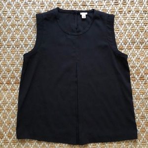 J Crew Pleated Black Blouse